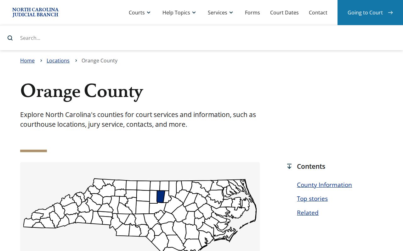 Carrboro residents directory Orange County District 18 court access