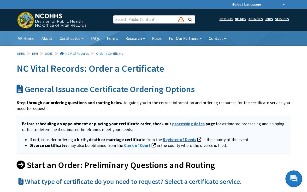 Carrboro resident lookup North Carolina vital records order page